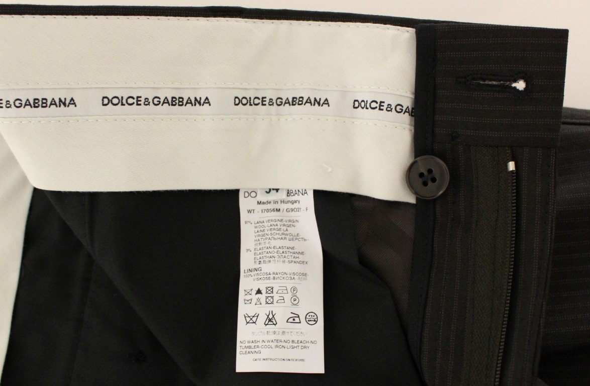Brown Wool Stretch Pleated Pants