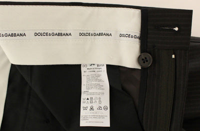 Brown Wool Stretch Pleated Pants