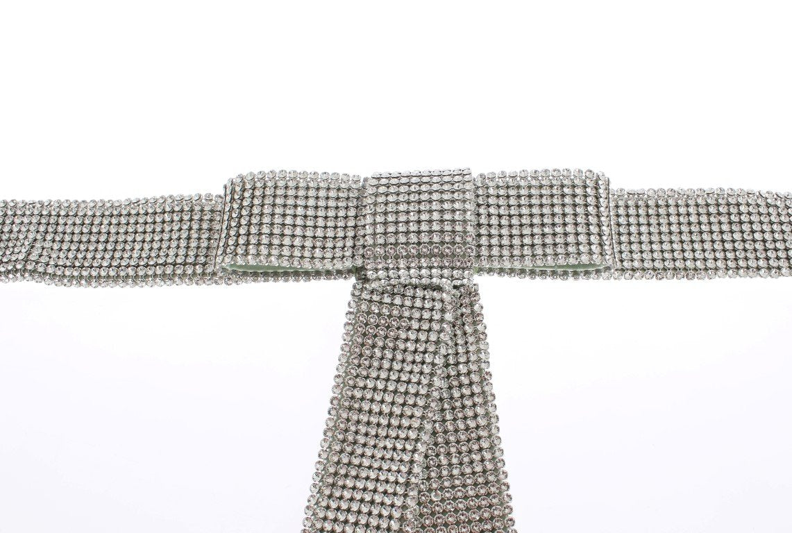 Green Silk Clear Real Crystal Waist Belt