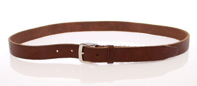 Brown Leather Logo Belt