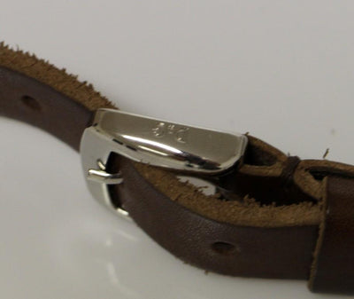 Brown Leather Logo Belt