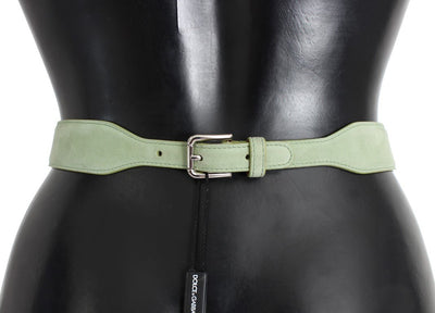 Green Leather Swarovski Crystal Waist Belt