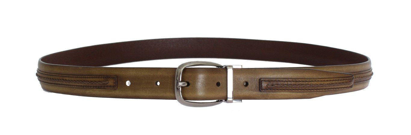 Green Leather Silver Buckle Belt
