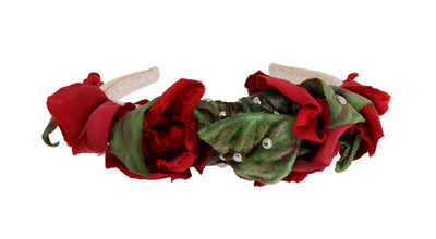 Red Roses Silk Studded Hair Headband
