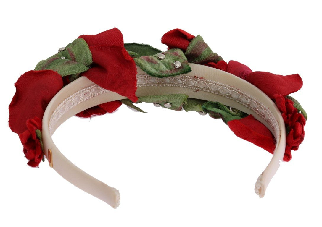 Red Roses Silk Studded Hair Headband