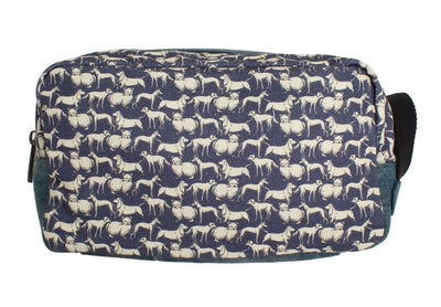 Blue Dog Pattern Canvas Toiletry Bag