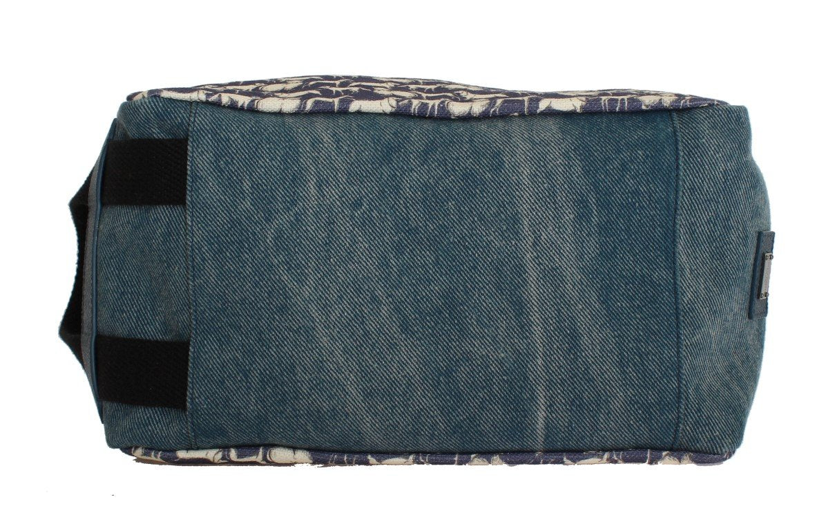 Blue Dog Pattern Canvas Toiletry Bag