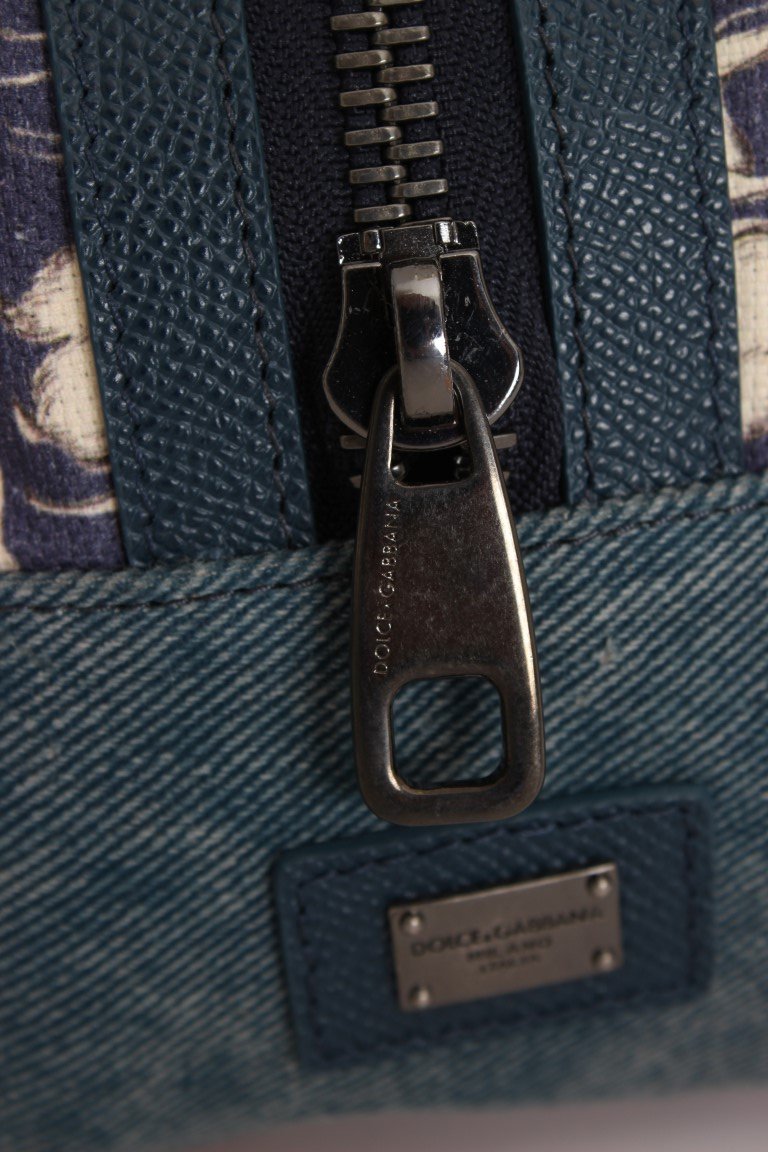Blue Dog Pattern Canvas Toiletry Bag