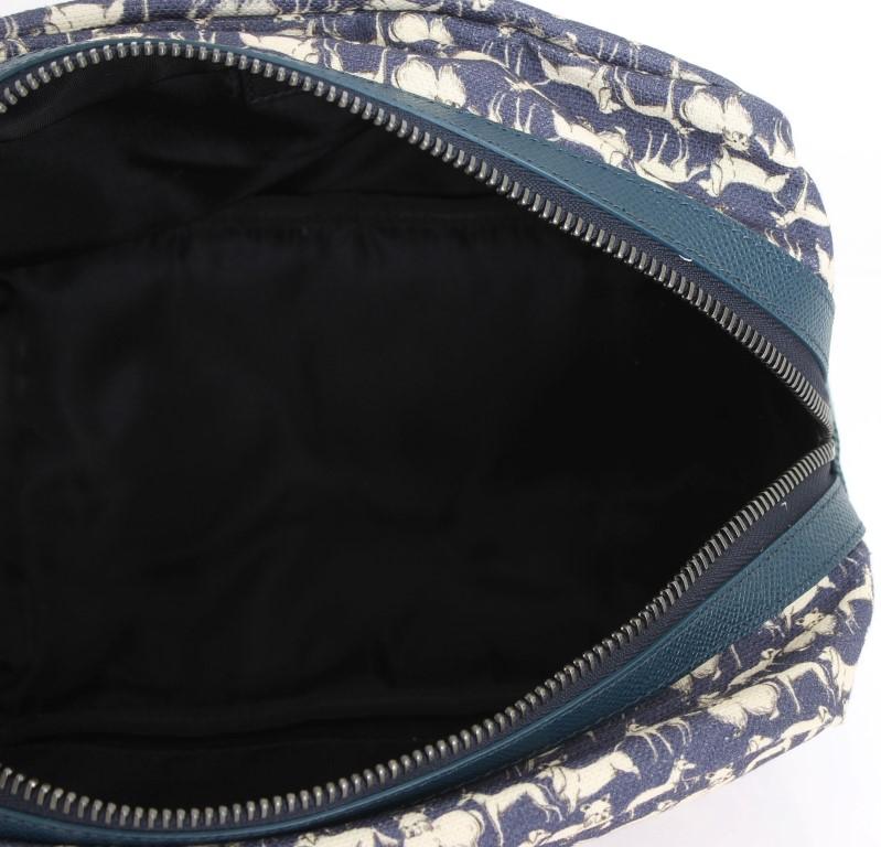 Blue Dog Pattern Canvas Toiletry Bag
