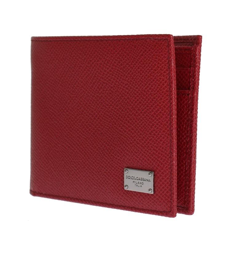 Red Dauphine Leather Bifold Wallet