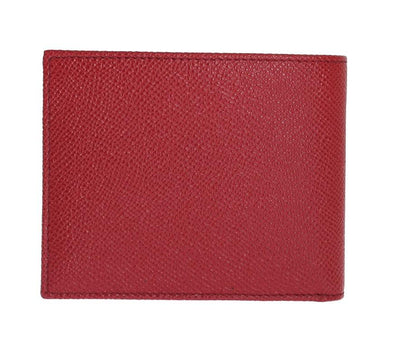 Red Dauphine Leather Bifold Wallet