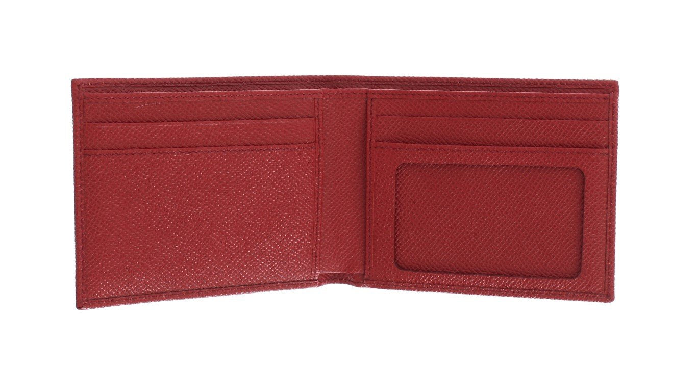 Red Dauphine Leather Bifold Wallet