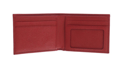 Red Dauphine Leather Bifold Wallet