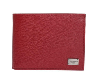 Red Dauphine Leather Bifold Wallet