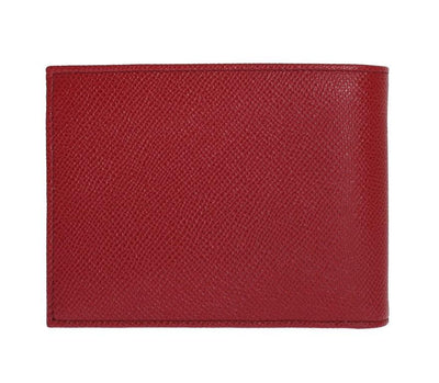 Red Dauphine Leather Bifold Wallet