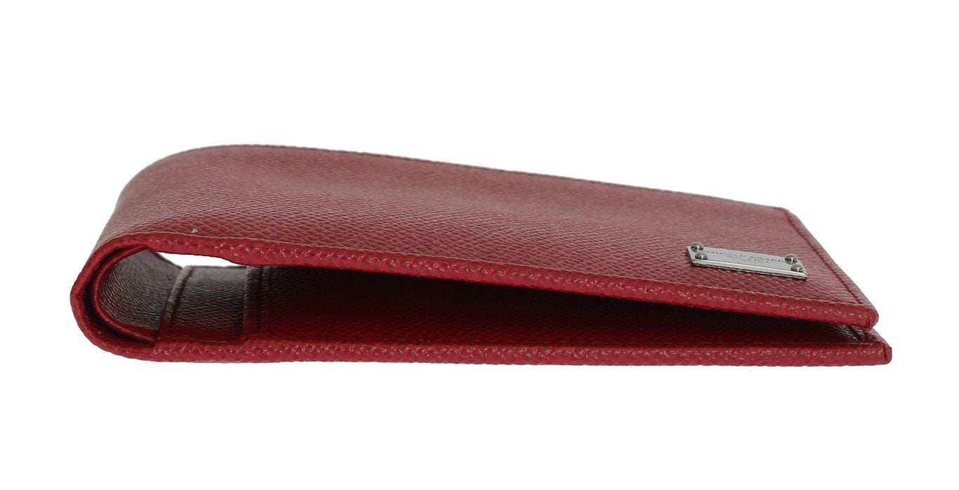 Red Dauphine Leather Bifold Wallet