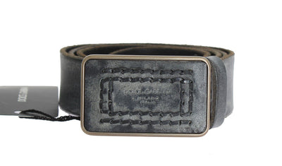 Blue Leather Gold Buckle Belt