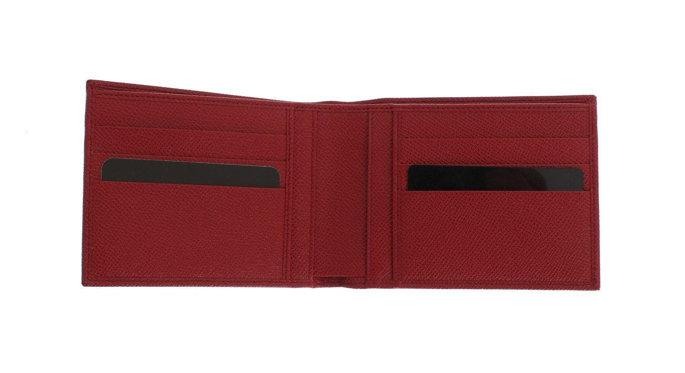 Red Dauphine Leather Bifold Wallet