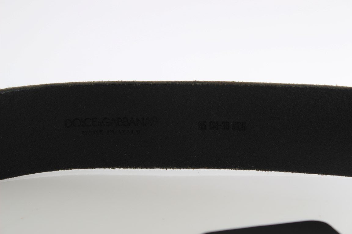 Blue Leather Gold Buckle Belt