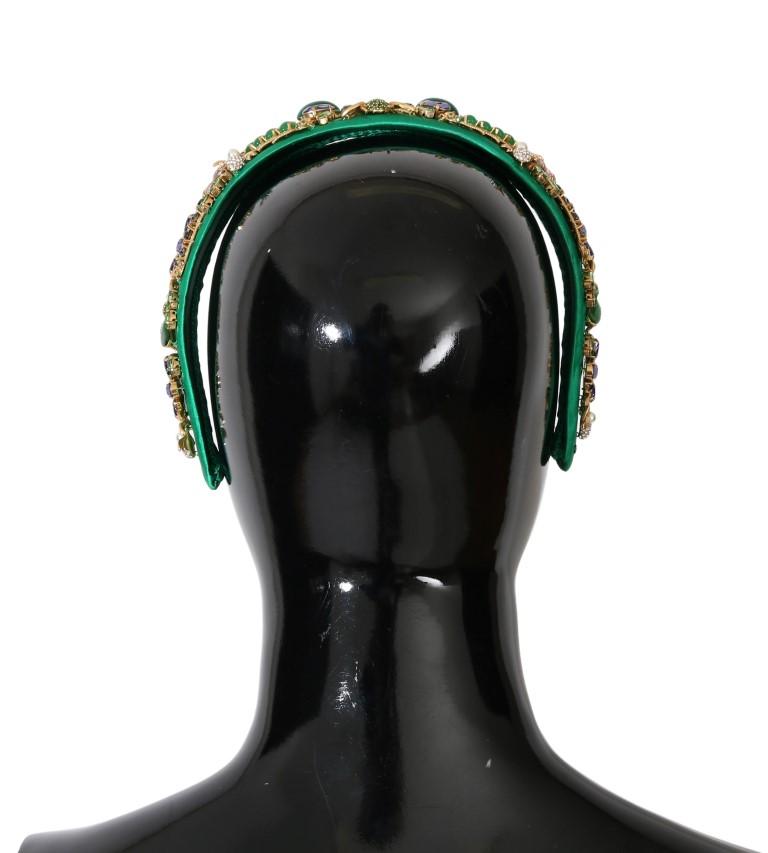 Green Silk Crystal Insect Sicily Headband