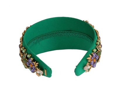 Green Silk Crystal Insect Sicily Headband