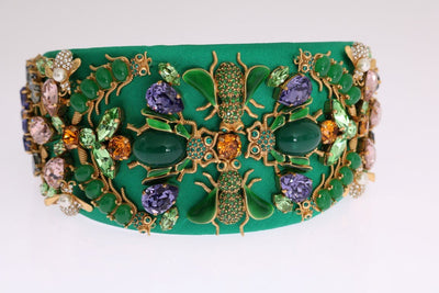 Green Silk Crystal Insect Sicily Headband