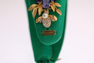 Green Silk Crystal Insect Sicily Headband