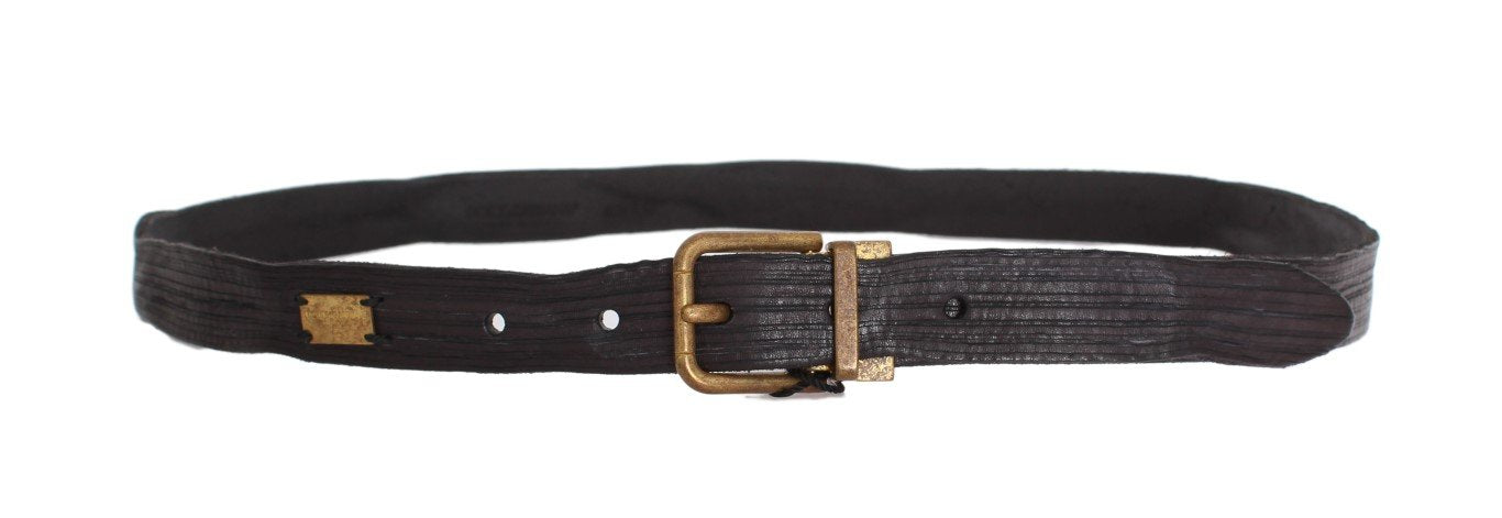 Purple Leather Gold Buckle Belt