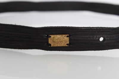 Purple Leather Gold Buckle Belt