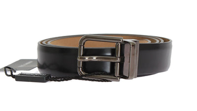 Black Leather Silver Buckle Belt