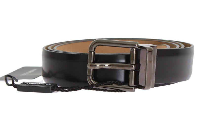 Black Leather Silver Buckle Belt