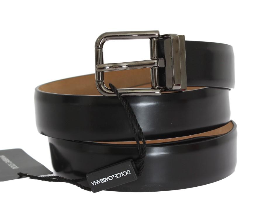 Black Leather Silver Buckle Belt
