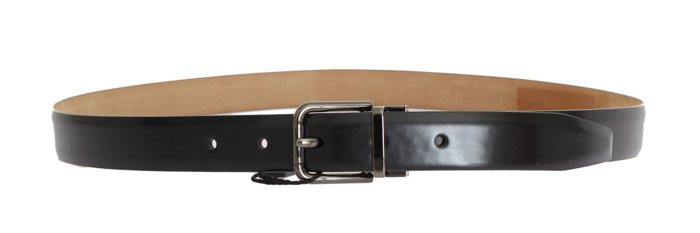 Black Leather Silver Buckle Belt