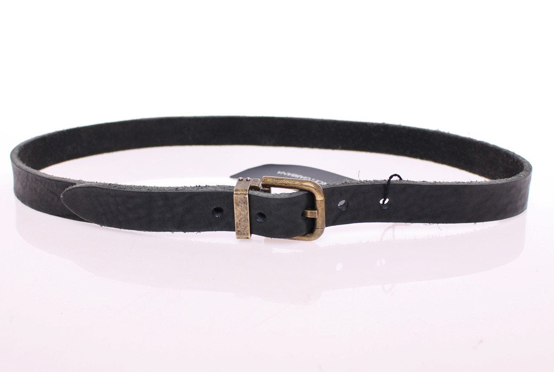 Black Leather Logo Belt