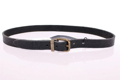 Black Leather Logo Belt