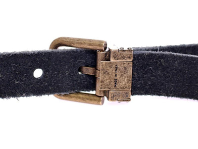 Black Leather Logo Belt