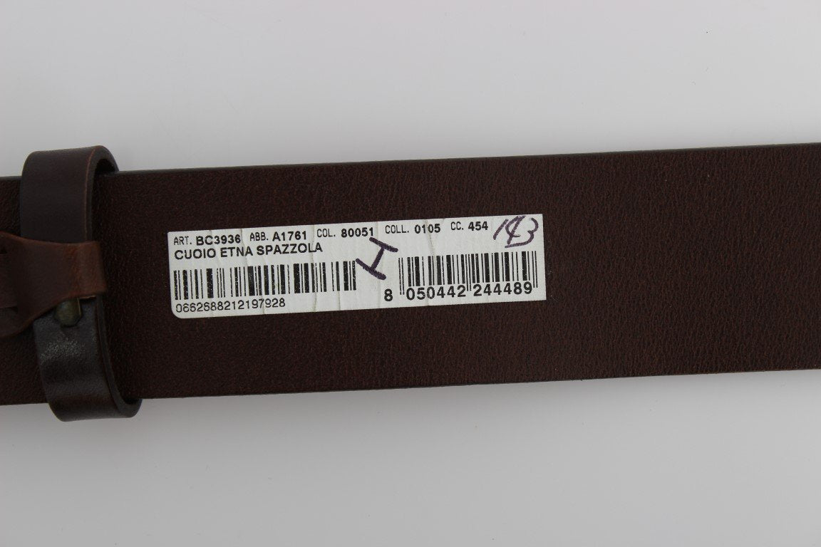Brown Leather Gold Buckle Belt