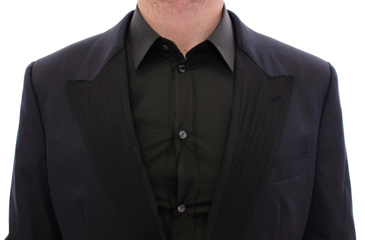 Blue Silk Stretch Two Button Slim Fit Suit