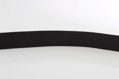 Black Blue Pattern Leather Silver Buckle Belt