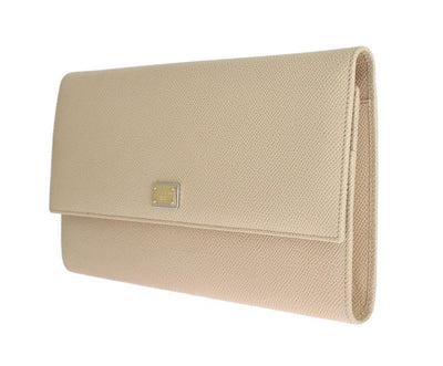 Beige Leather Dauphine Continental Wallet