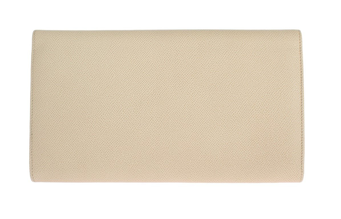 Beige Leather Dauphine Continental Wallet