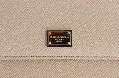 Beige Leather Dauphine Continental Wallet