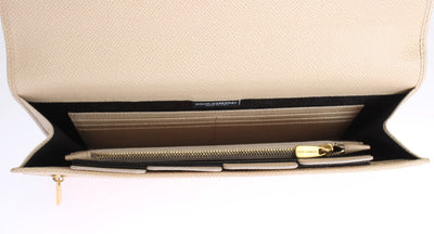 Beige Leather Dauphine Continental Wallet