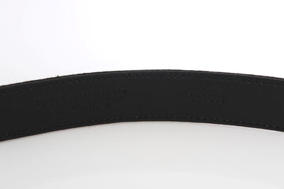 Blue Linen Leather Silver Buckle Belt