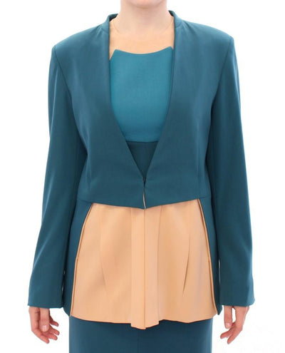 Blue stretch blazer jacket