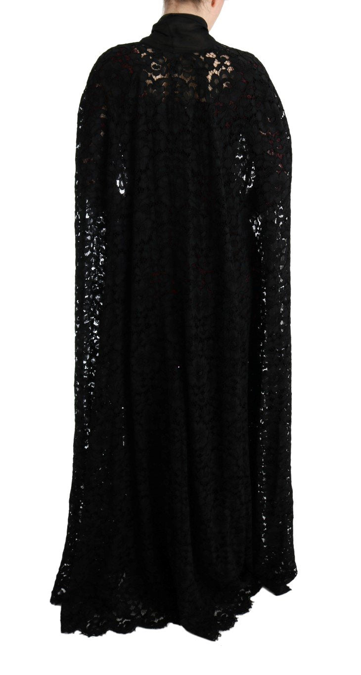 Black Floral Lace Maxi Dress
