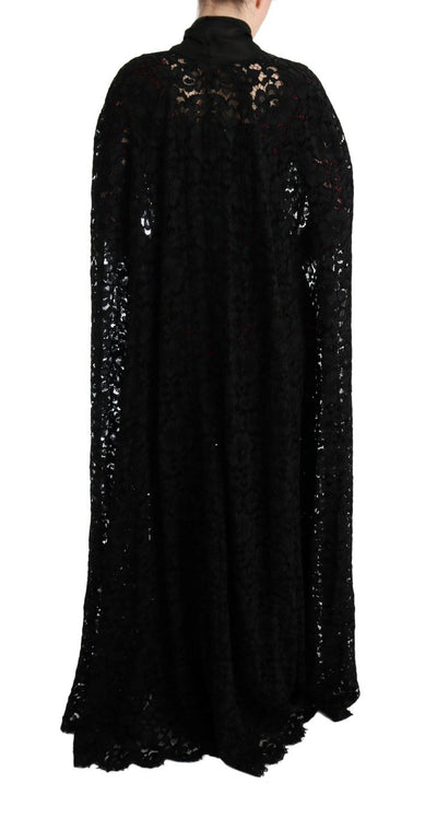 Black Floral Lace Maxi Dress