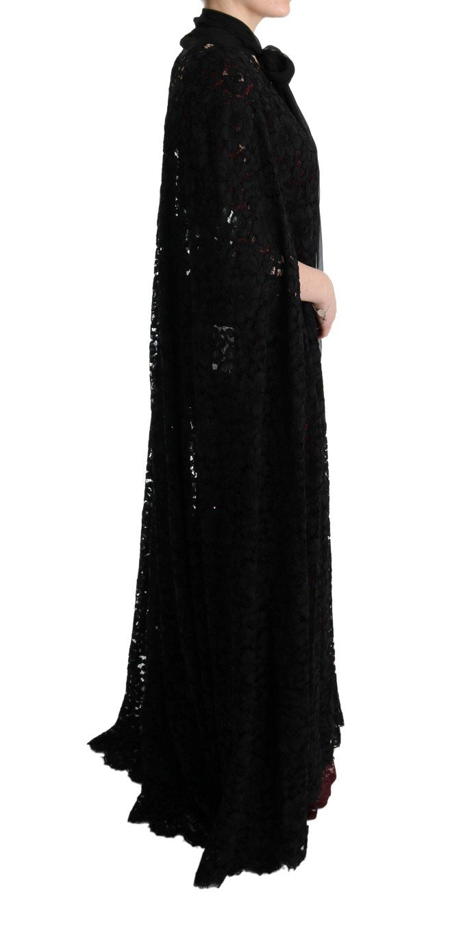 Black Floral Lace Maxi Dress