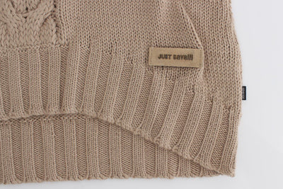 Beige knitted wool sweater