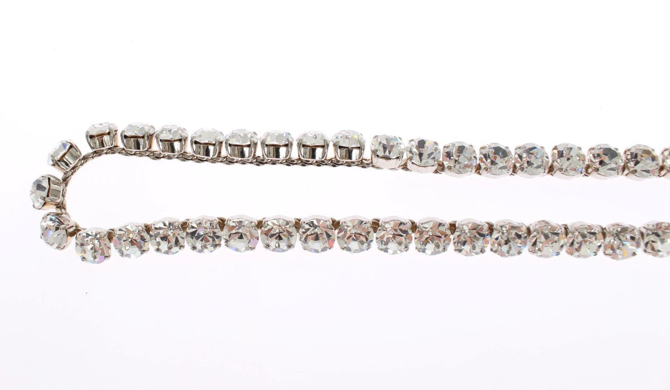 Yellow Leather Clear Crystal Waist Belt
